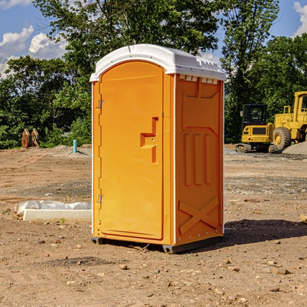 how often are the portable restrooms cleaned and serviced during a rental period in Caliente NV